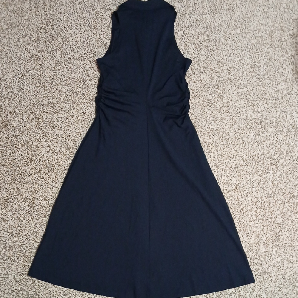 Elegant Navy Sleeveless Dress - Picture 13 of 14